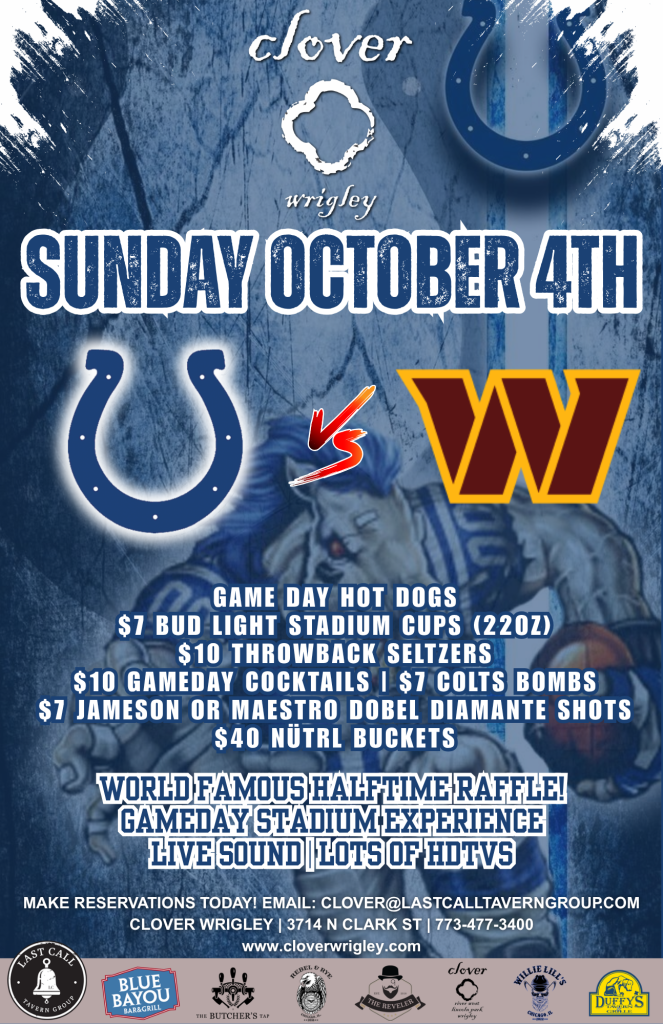 October 4, 2026 | Colts vs. Commanders in London | Clover Wrigley