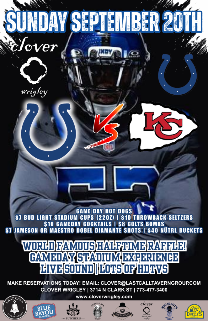 September 20, 2026 | Colts at Chiefs | Clover Wrigley