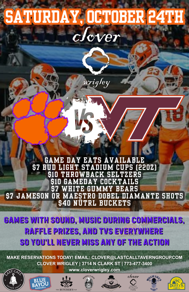 Clemson vs. Virginia Tech – Saturday, October 24th