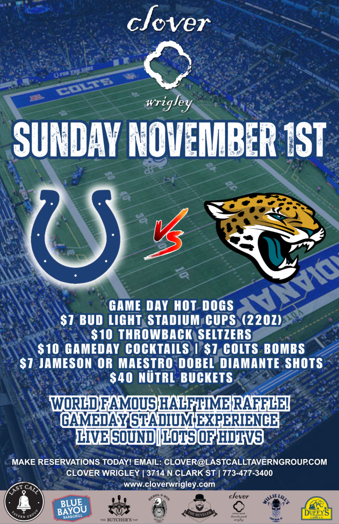 11-01-26 | Indianapolis Colts vs. Jacksonville Jaguars | Clover Wrigley